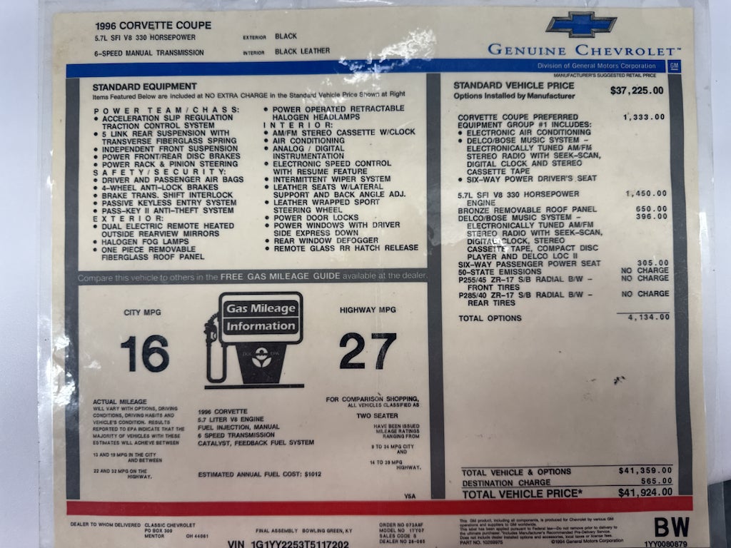 1996 Chevrolet Corvette BASE
