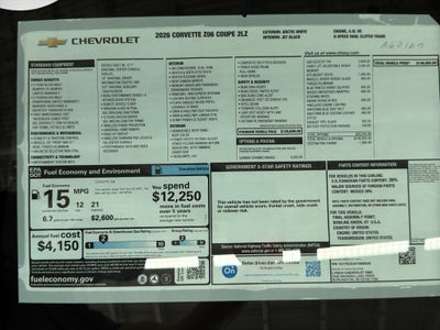 2026 Chevrolet Corvette Z06 2LZ