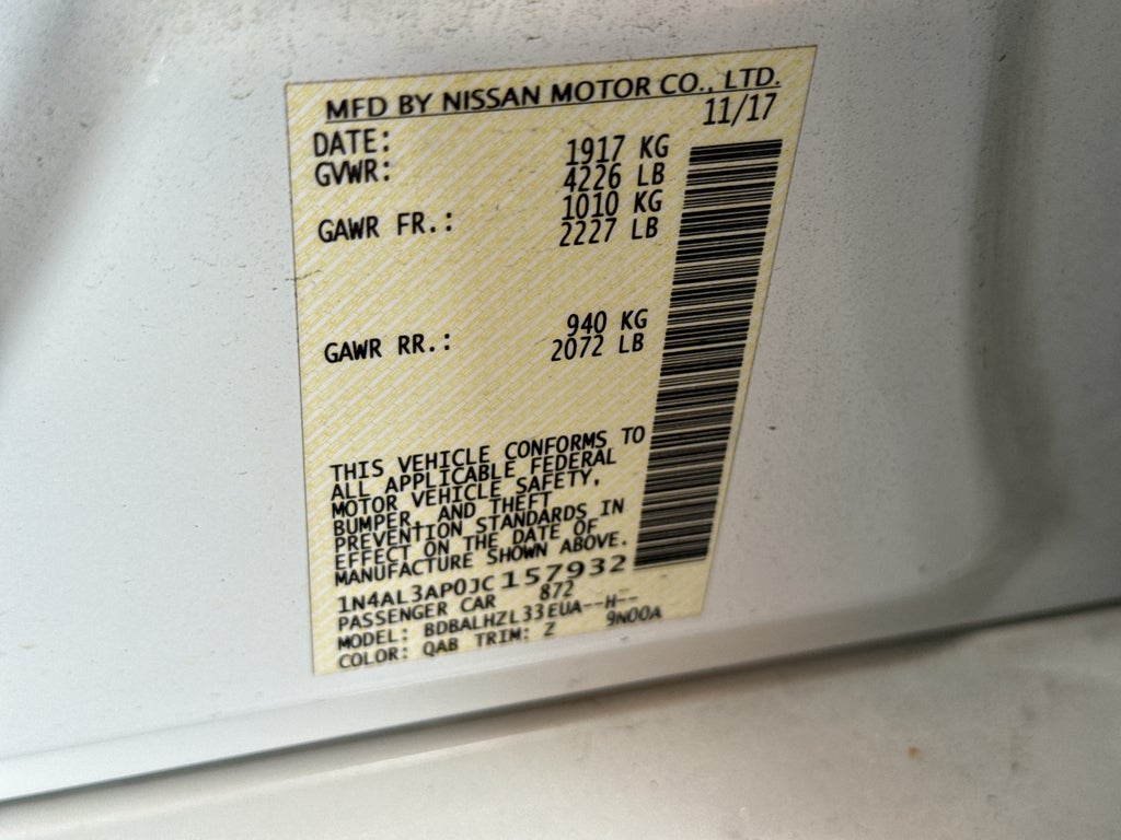 2018 Nissan Altima 2.5 SR